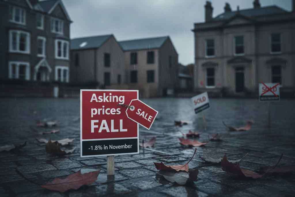 Asking prices for property fall