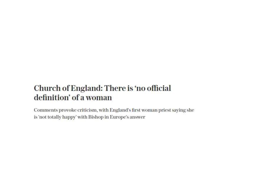 Church of England says there is no official definition of a woman